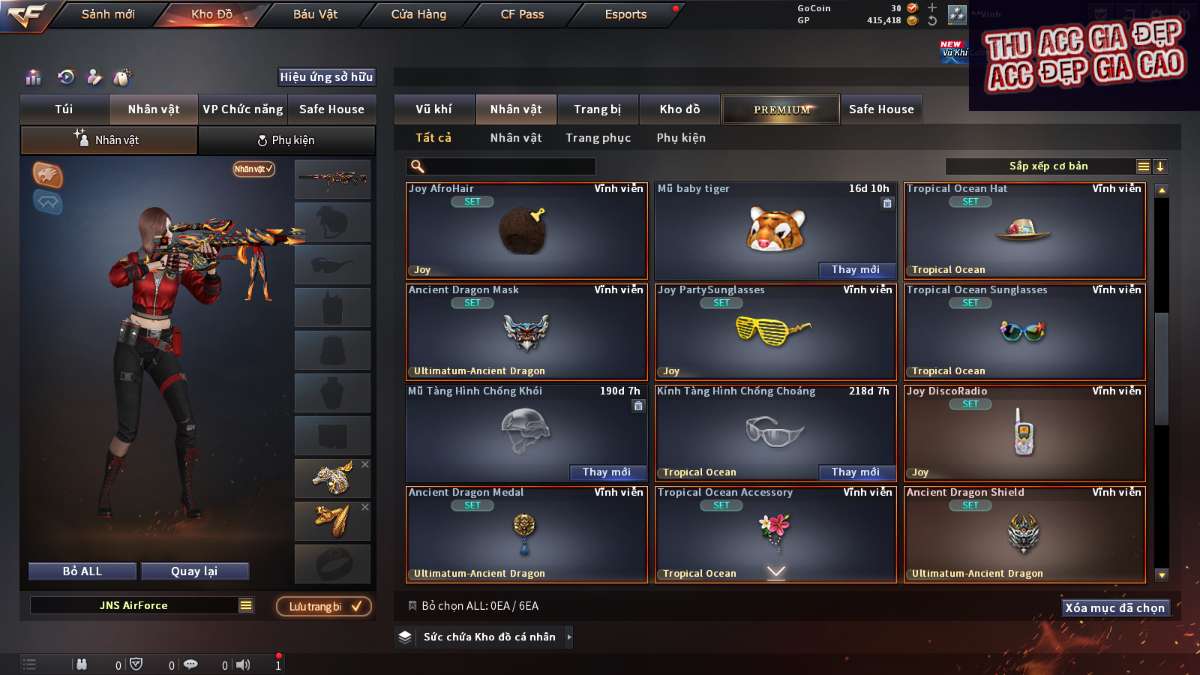 shop acc cf uy tin gia re